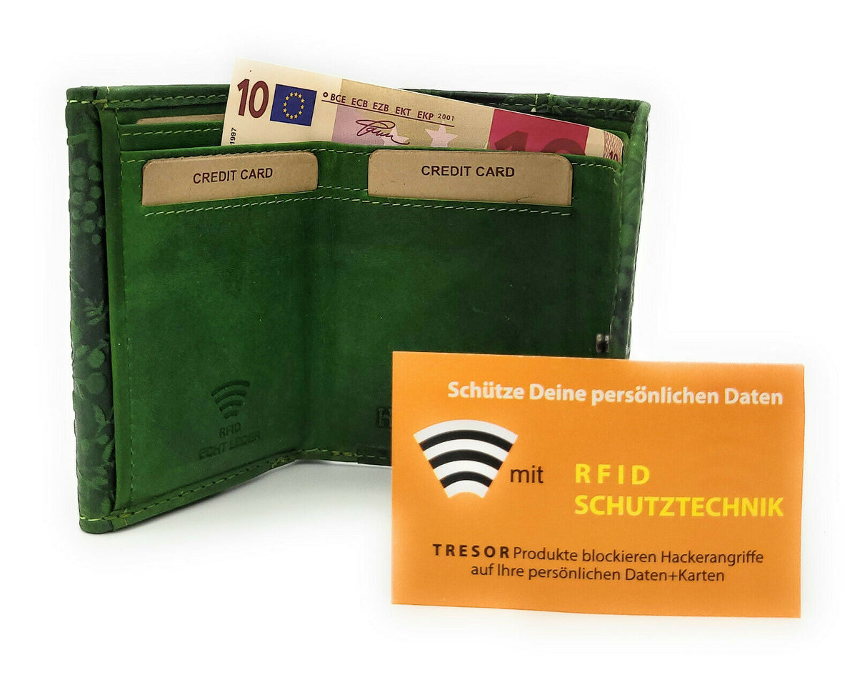Hill Burry kleine NFC Leder mit Geldbörse echt Damen RFID Portemonnaie
