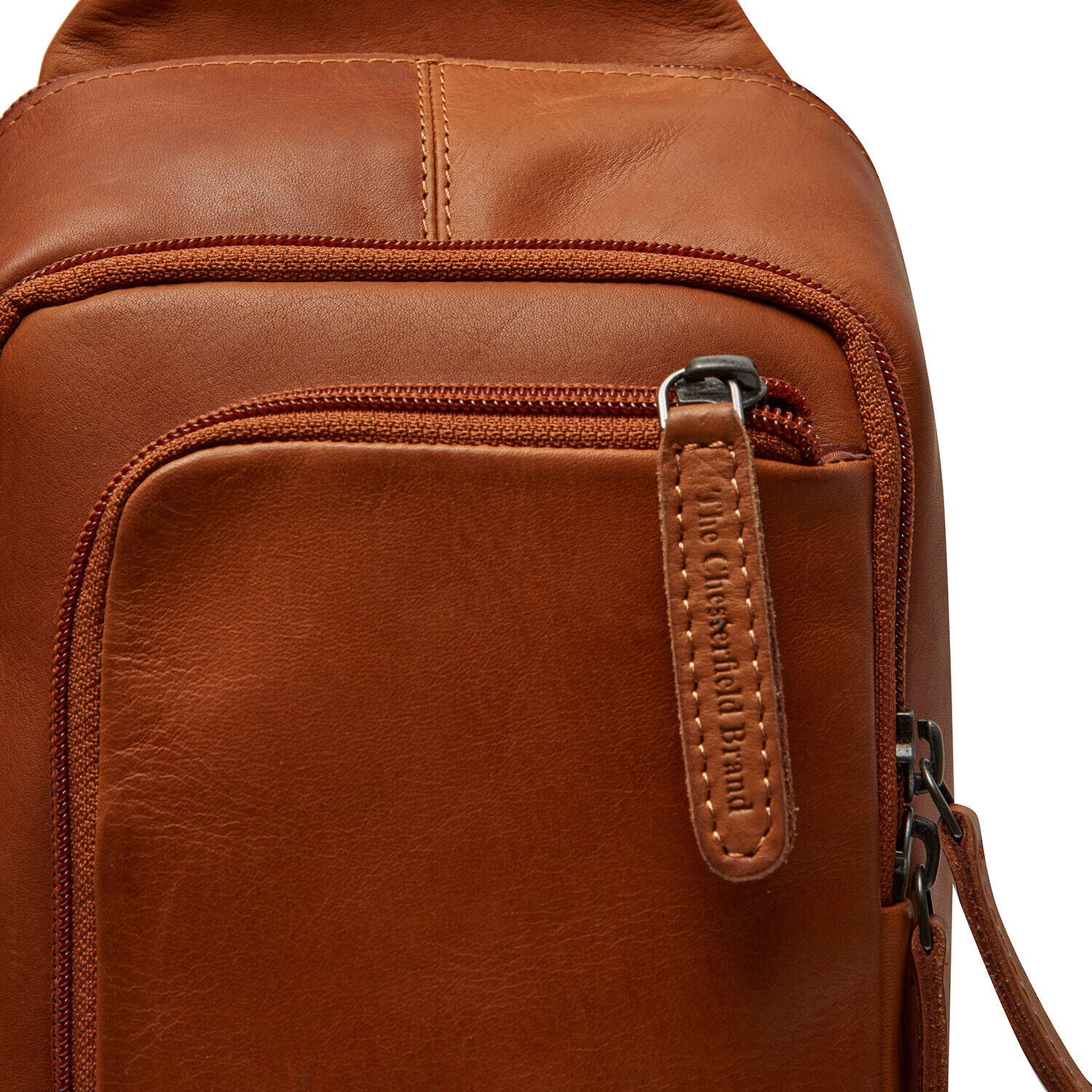 The Chesterfield Brand echt Leder Crossbag Slingbag Crossbodybag Umhängetasche Riga cognac