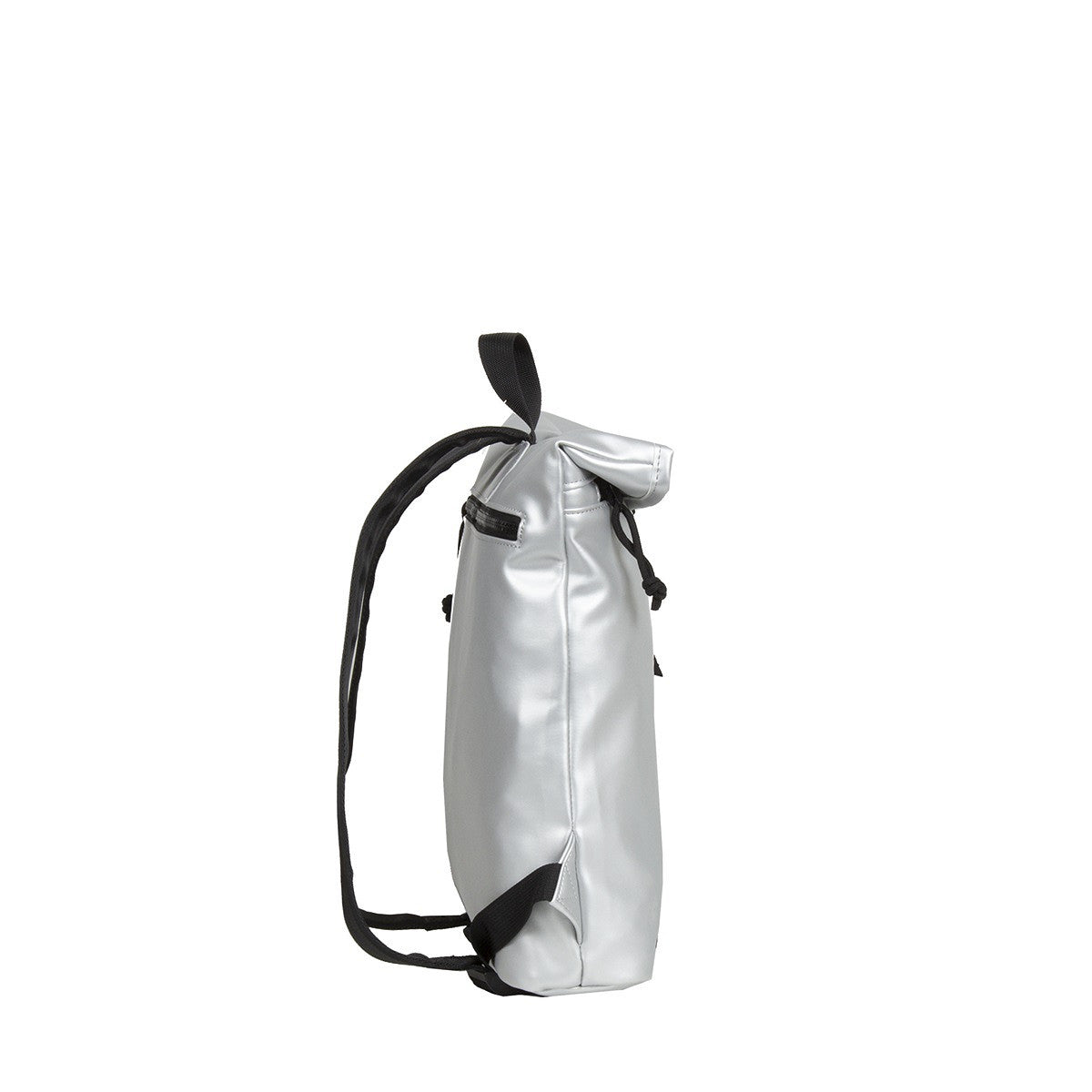 New Rebels Mart Roll Up Rolltop City Rucksack Los Angeles wasserabweisend metallic silver silber