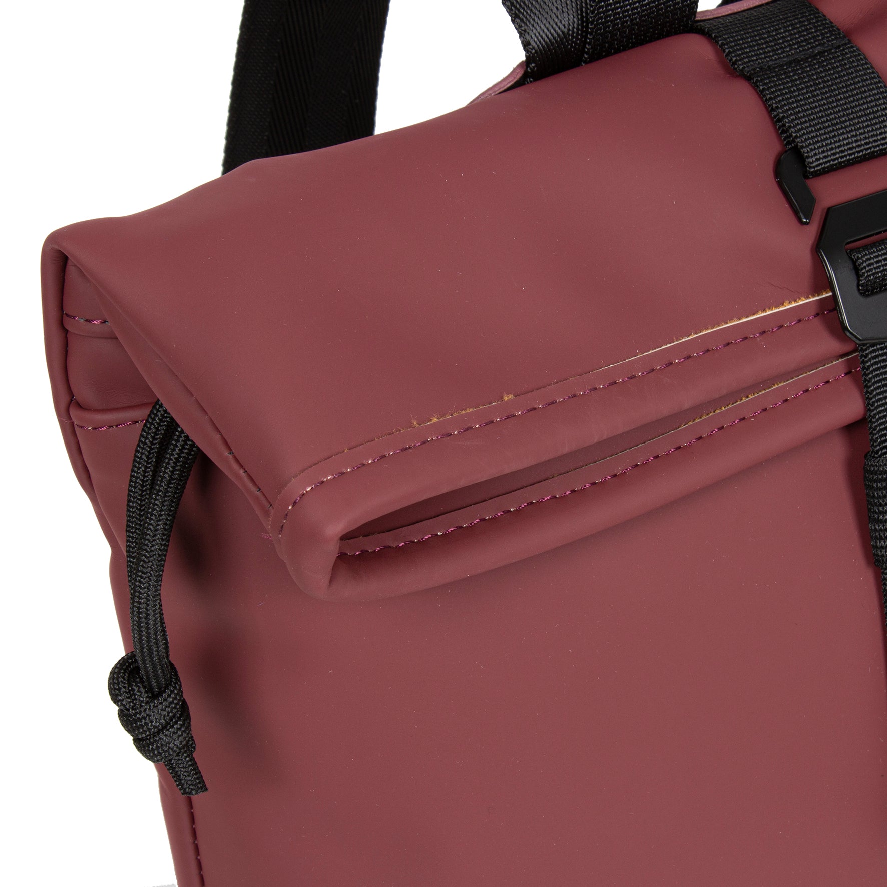 New Rebels Mart Roll Up Rolltop City Rucksack Los Angeles wasserabweisend burgundy rot