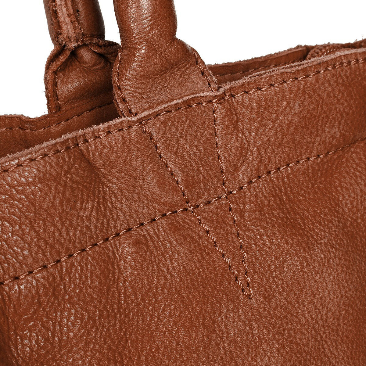 Justified Bags echt Leder Damen Shopper Handtasche Lederhenkel und abnehmbarer Schultergurt Amber cognac