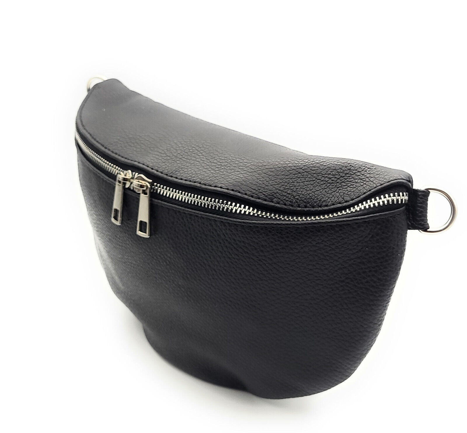 echt Leder XL Damen Crossbag Umhängetasche Schultertasche Handtasche made in Italy schwarz