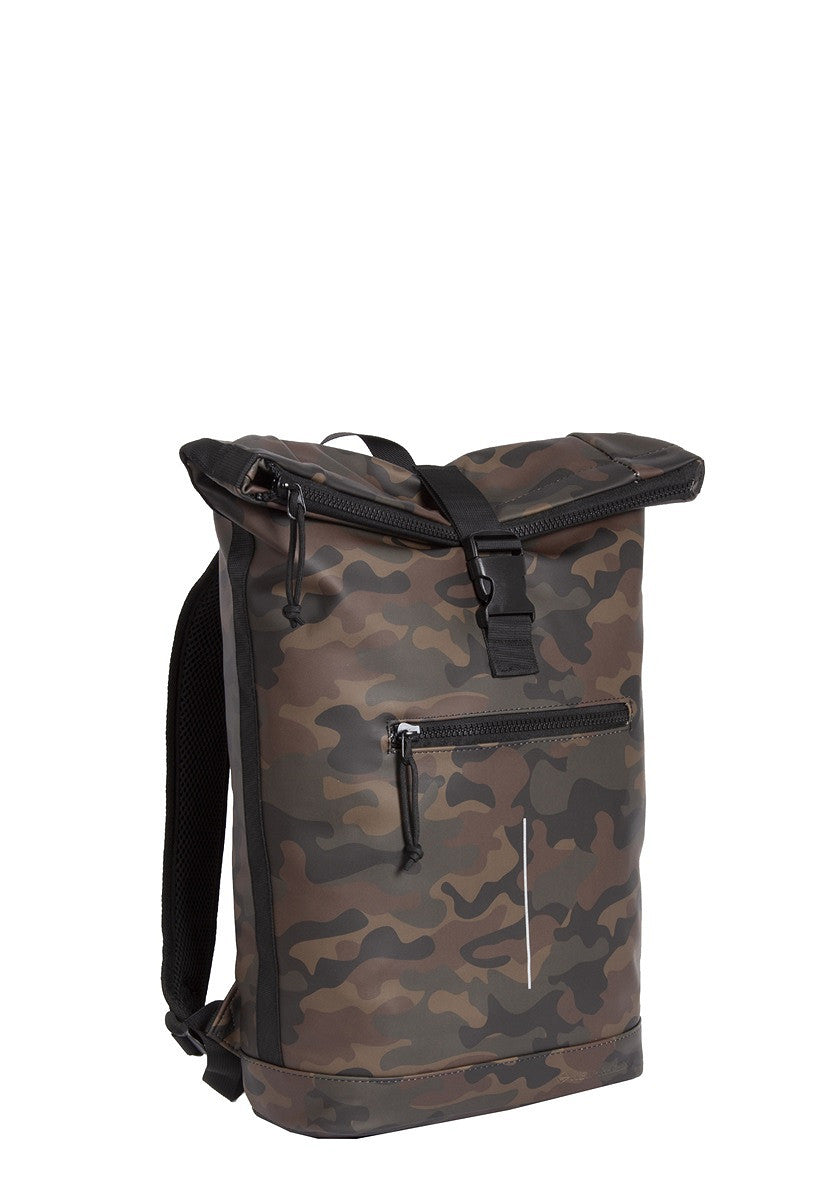 New Rebels Mart Roll Up Rolltop Kurier Rucksack New York, wasserabweisend, Laptopfach flecktarn