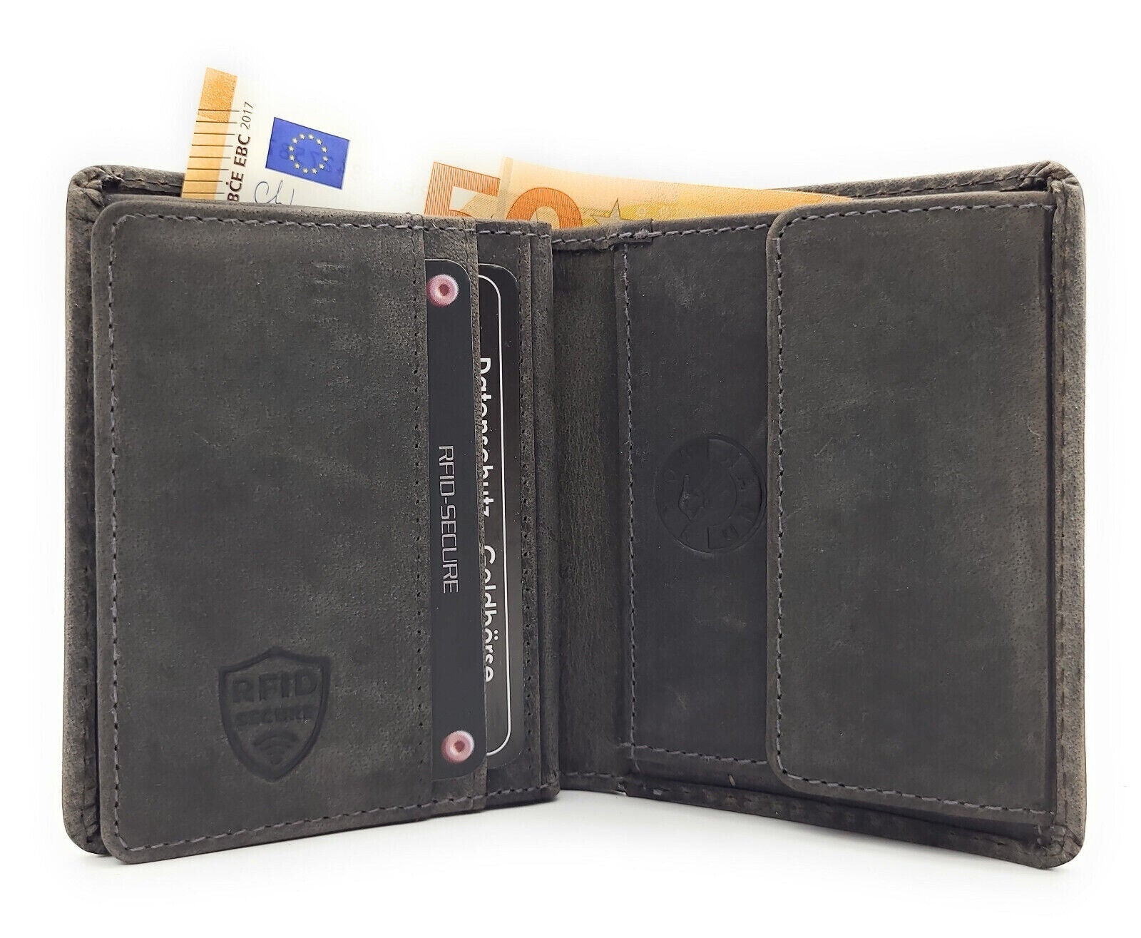 Jockey Club echt Leder Mini Geldbörse Portemonnaie 3D Adler mit RFID NFC Schutz