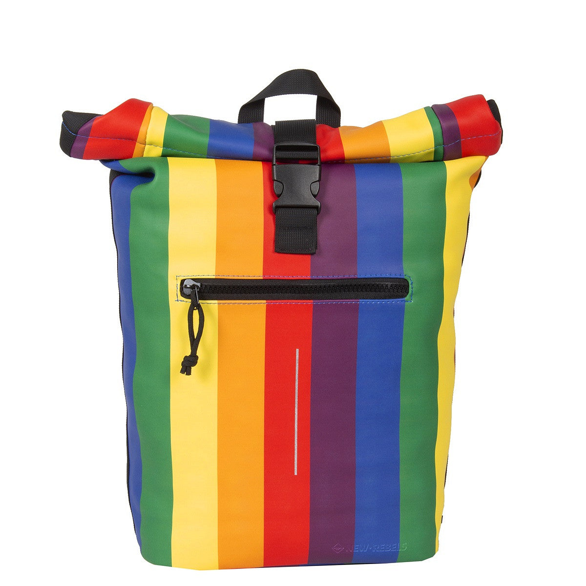 New Rebels Mart Roll Up Rolltop Kurier Rucksack New York, wasserabweisend, Laptopfach Regenbogen