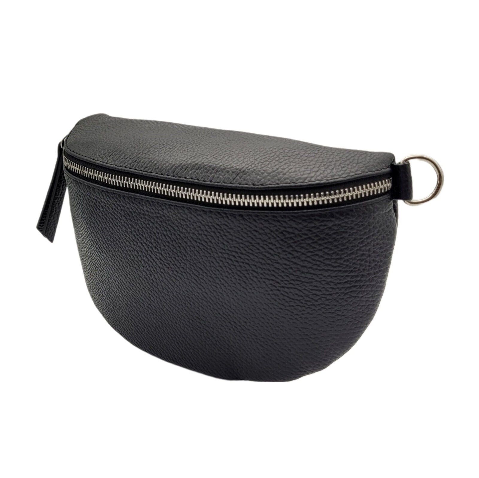 echt Leder Damen Crossbag Umhängetasche Schultertasche Handtasche made in Italy schwarz