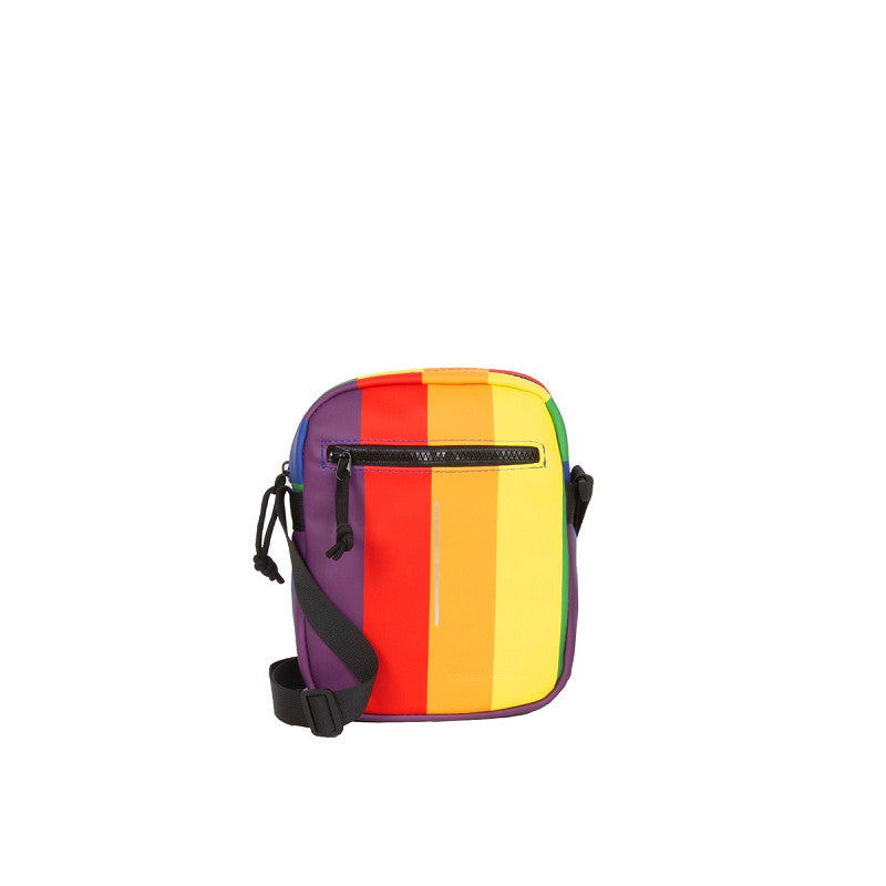 New Rebels Columbus Topzip kleine Umhängetasche Schultertasche wasserabweisendes Planenmaterial, Regenbogen