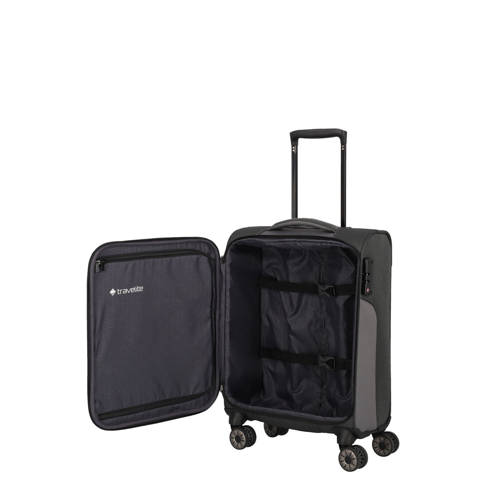 Travelite VIIA Reisekoffer Trolley Bord-Koffer 55cm Handgepäck Bordgepäck  4Rad TSA schiefer