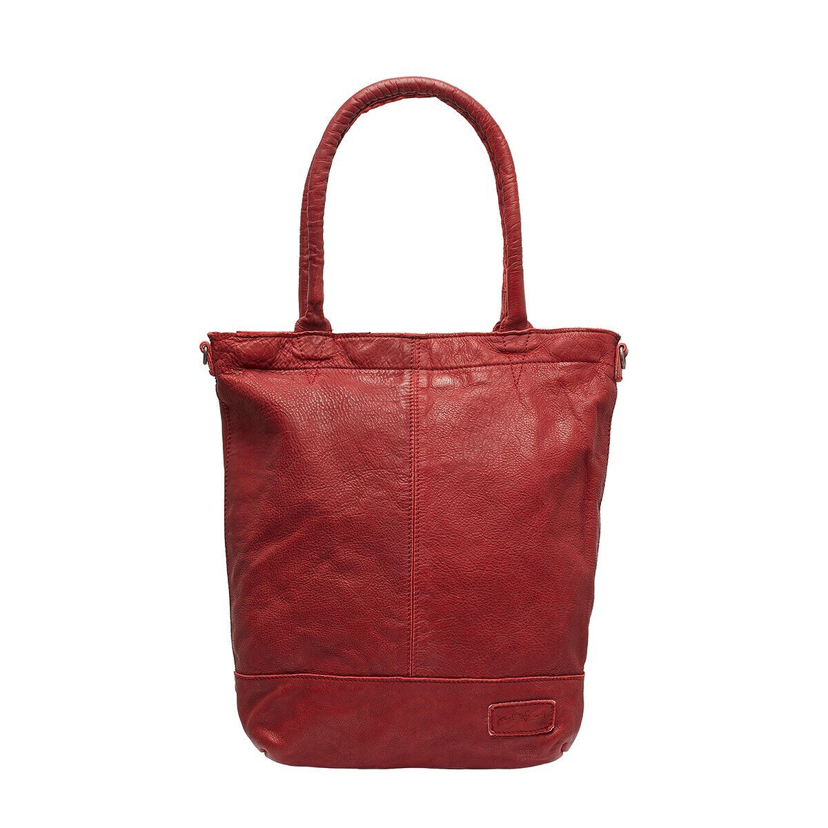 Justified Bags echt Leder Damen Shopper Handtasche Lederhenkel und abnehmbarer Schultergurt Amber rot