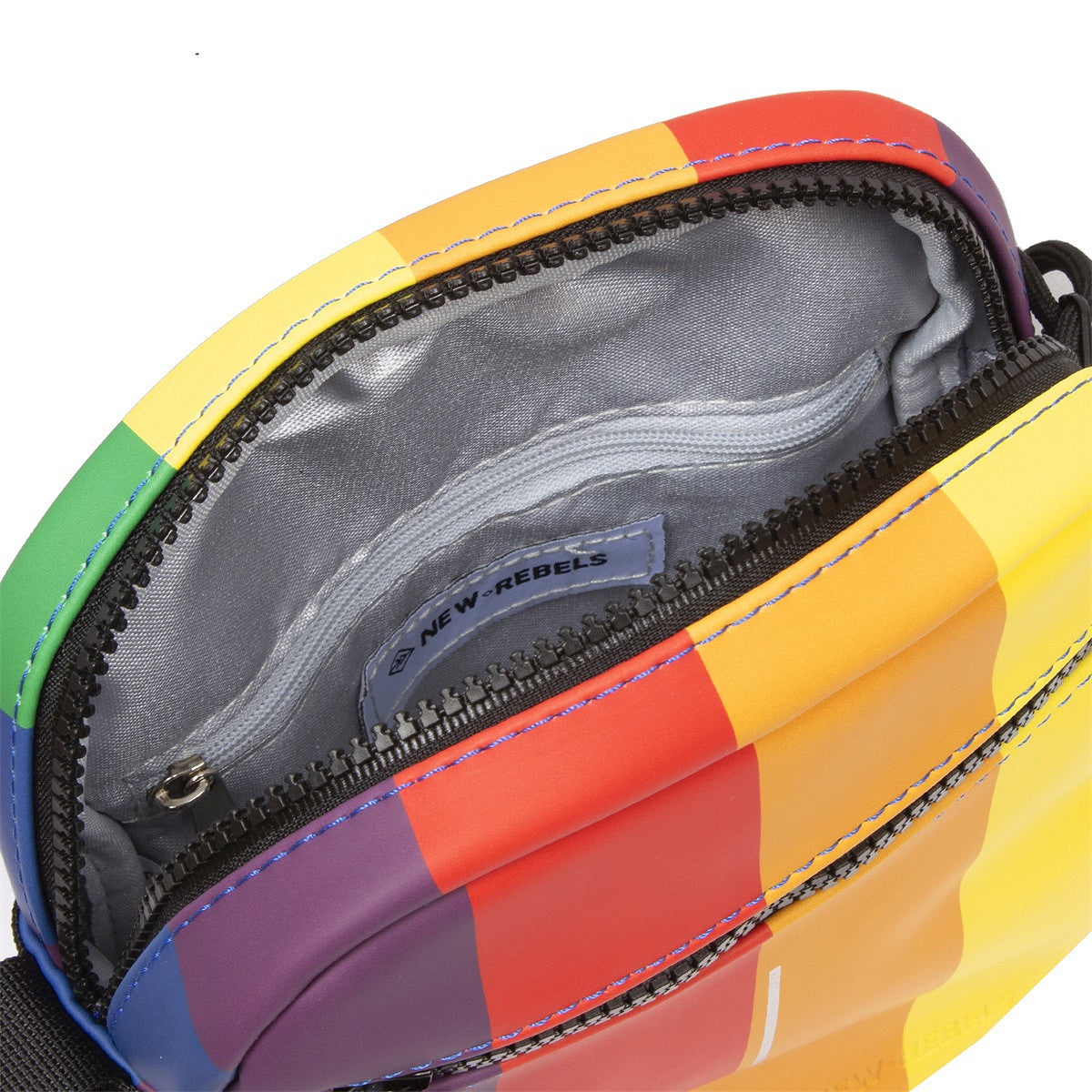 New Rebels Columbus Topzip kleine Umhängetasche Schultertasche wasserabweisendes Planenmaterial, Regenbogen