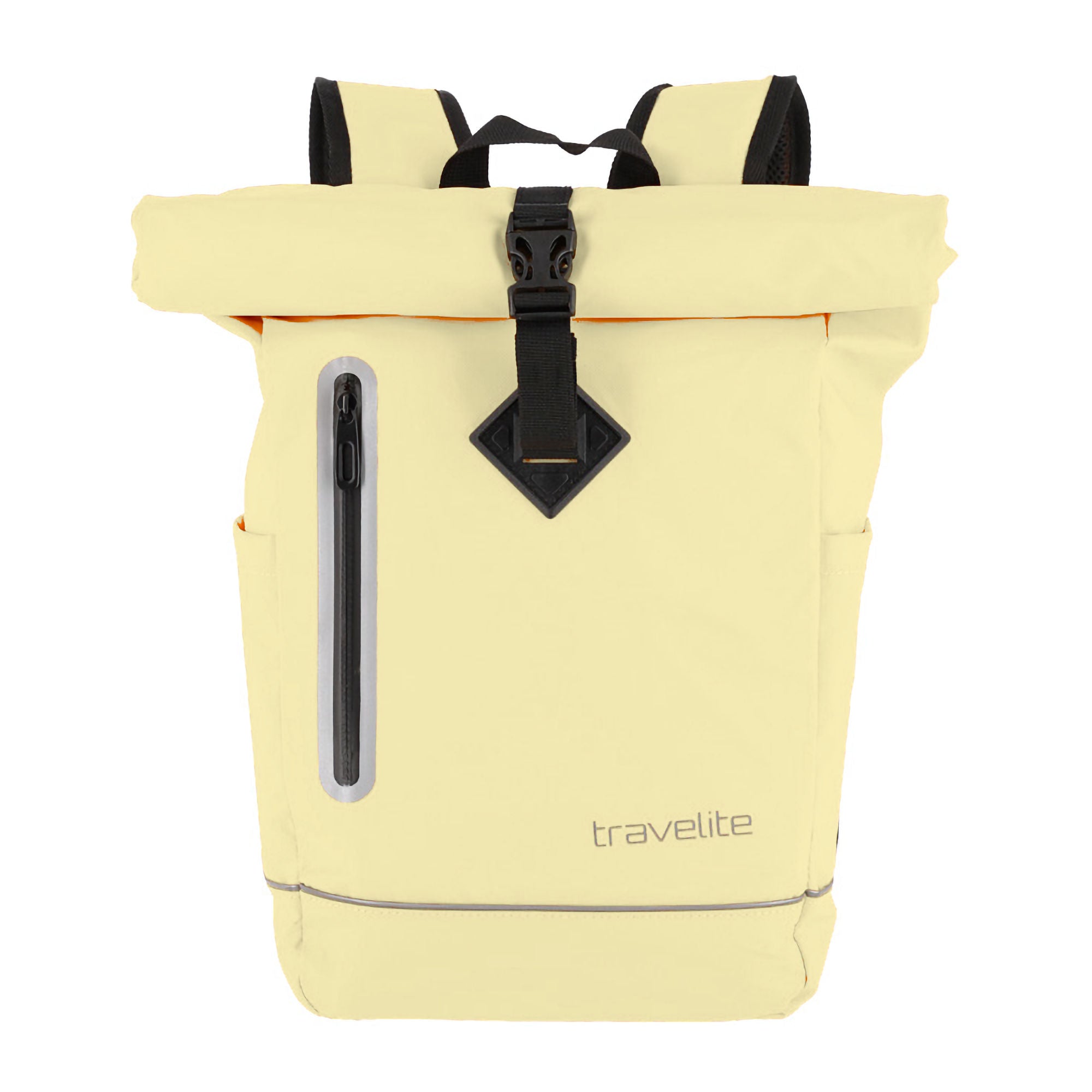 Travelite Rollup Fahrrad Rucksack Kurierrucksack Daypack aus wasserfester Plane mit Reflektoren gelb