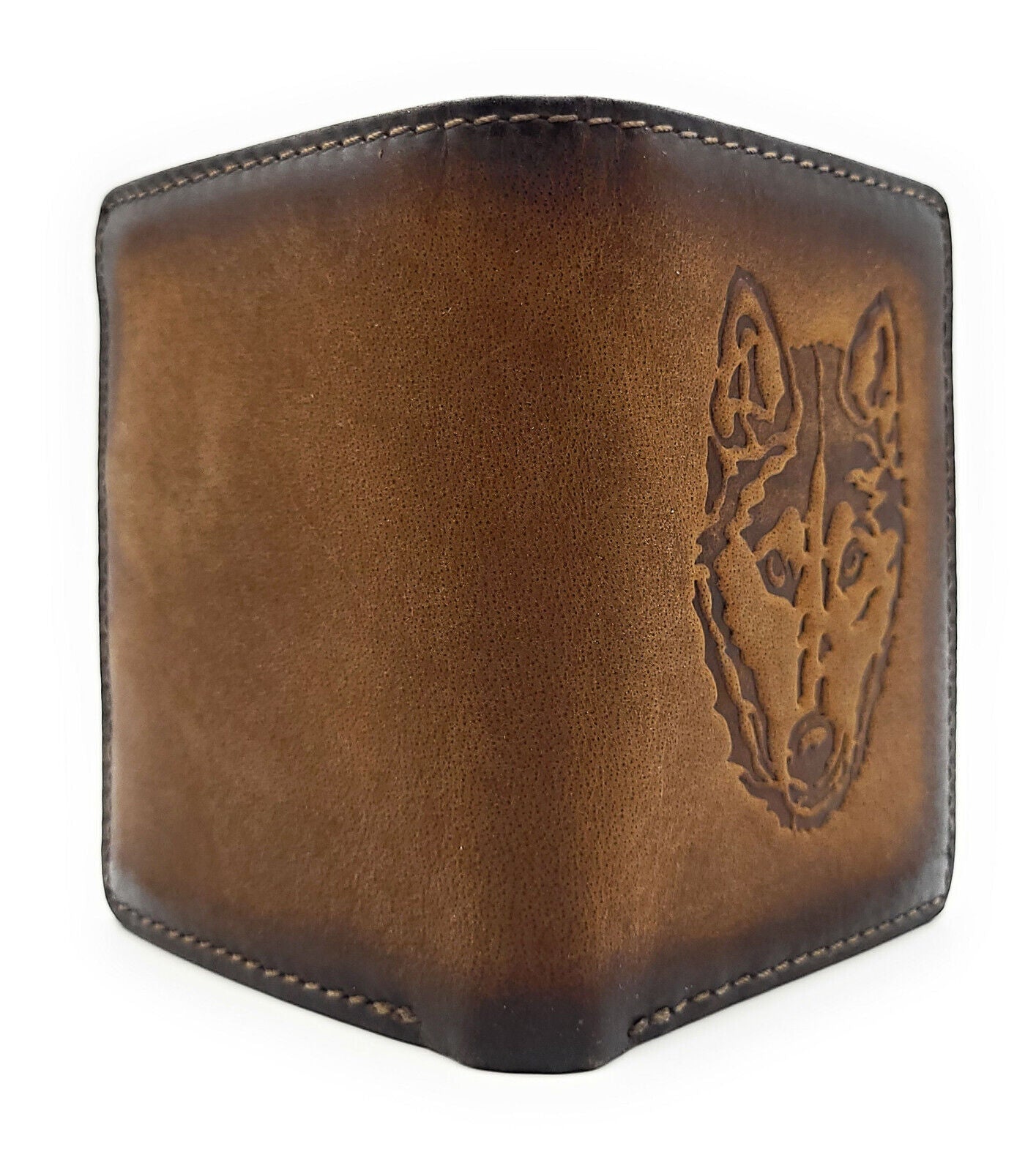 Jockey Club echt Leder Mini Geldbörse Portemonnaie mit RFID NFC Schutz Husky vintage grau