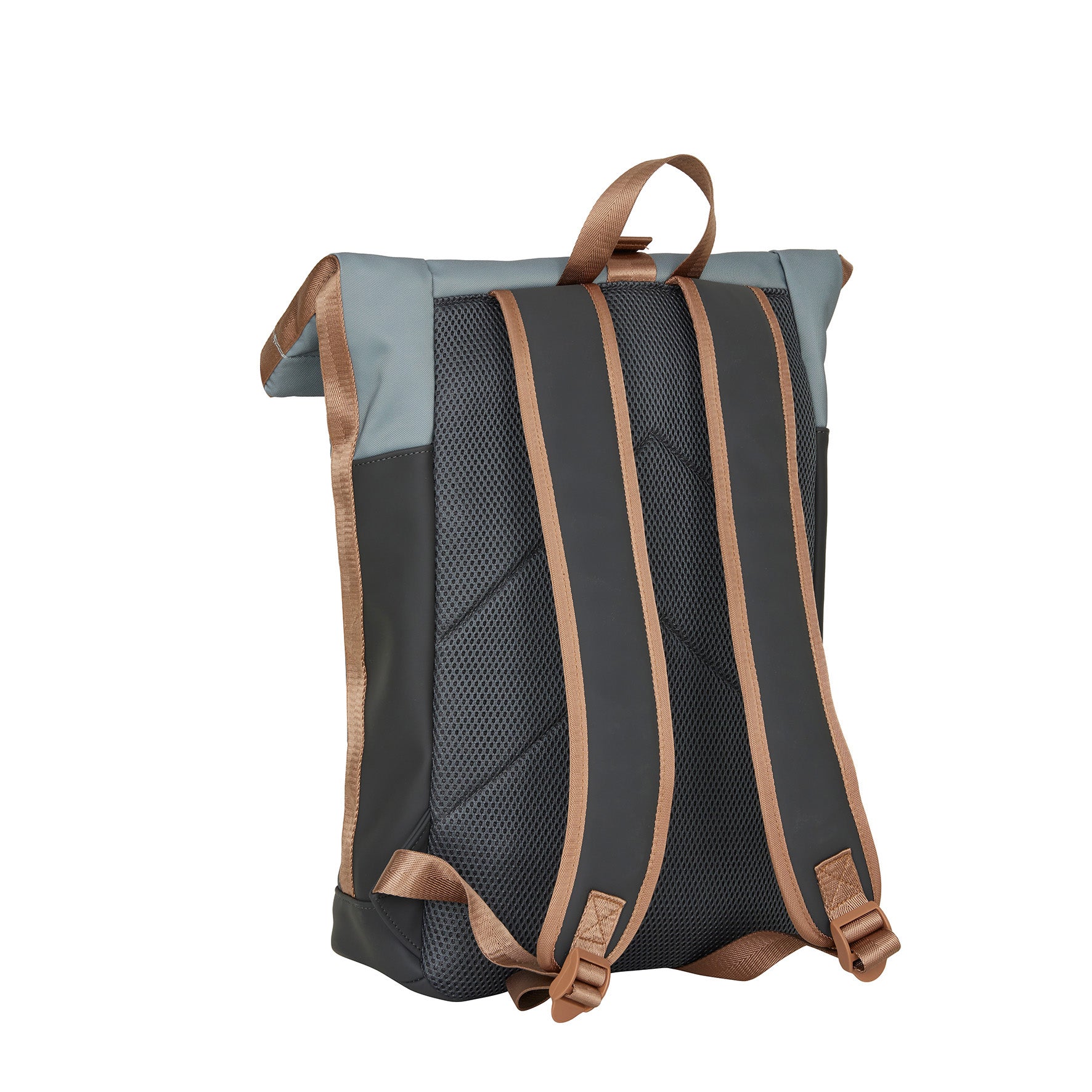 New Rebels Roll Up Rolltop Kurier Rucksack New York Ferron, wasserabweisend, Laptopfach anthrazit kupfer