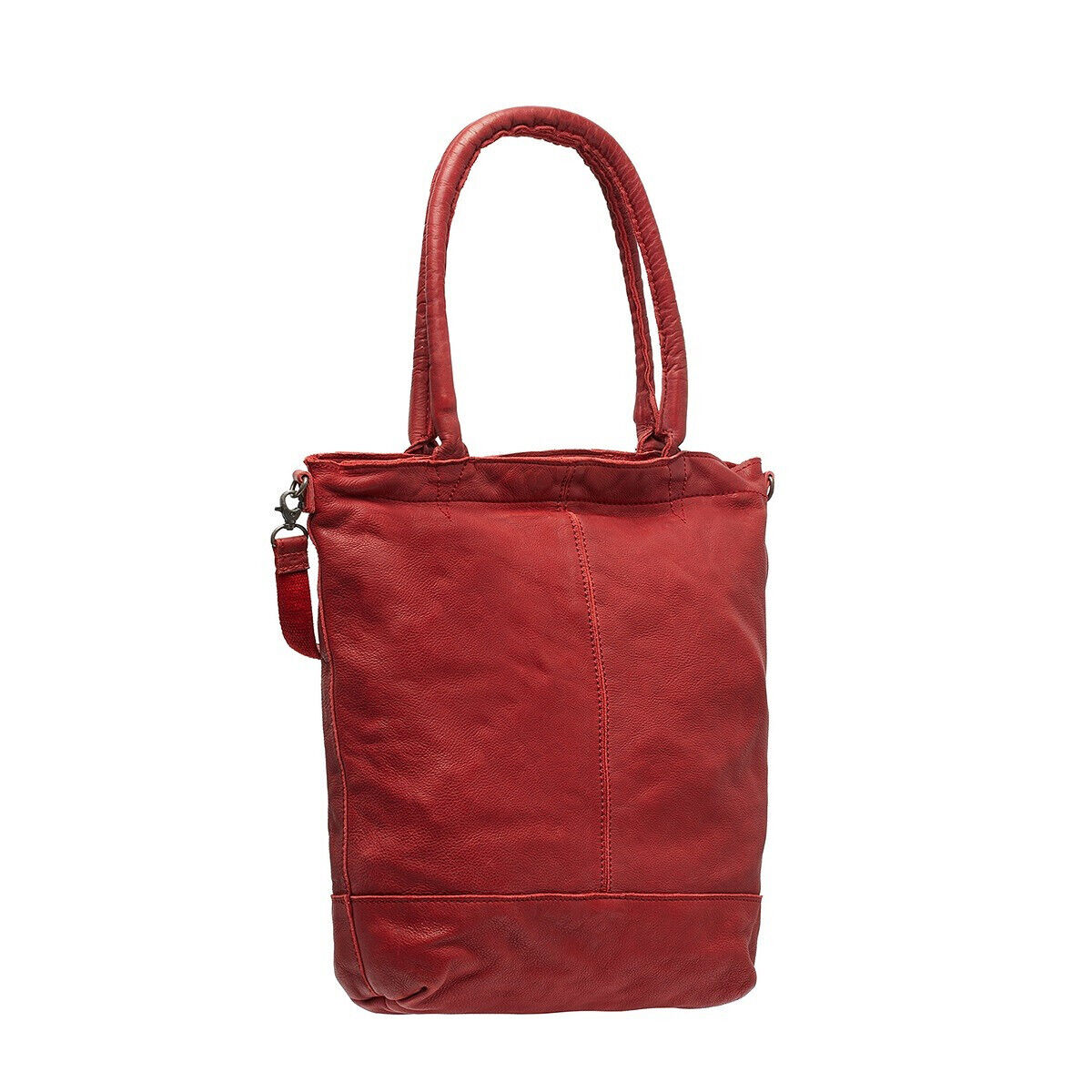 Justified Bags echt Leder Damen Shopper Handtasche Lederhenkel und abnehmbarer Schultergurt Amber rot