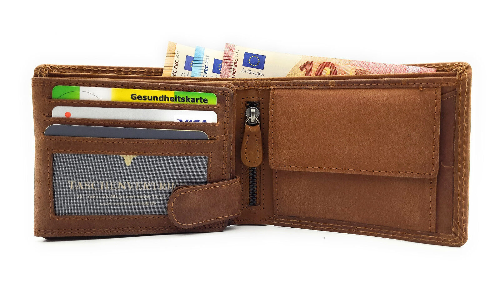 echt Leder Geldbörse Portemonnaie Geldbeutel mit RFID Schutz Pferd