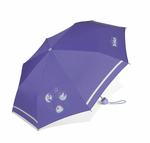 Scout Girls Kinder Regenschirm mit Reflektionsstreifen Taschenschirm L