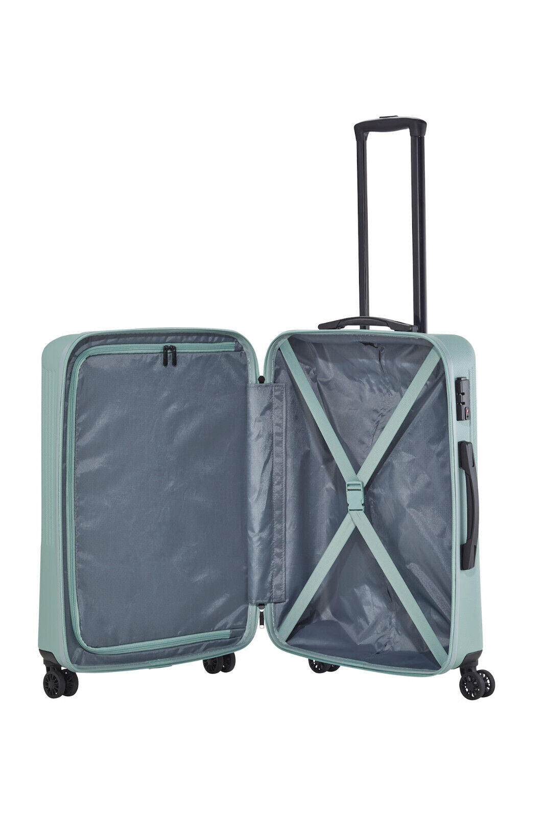 Travelite Bali Reisekoffer M Trolley Koffer 67cm 4 Rad / Rollen TSA Hartschale mint