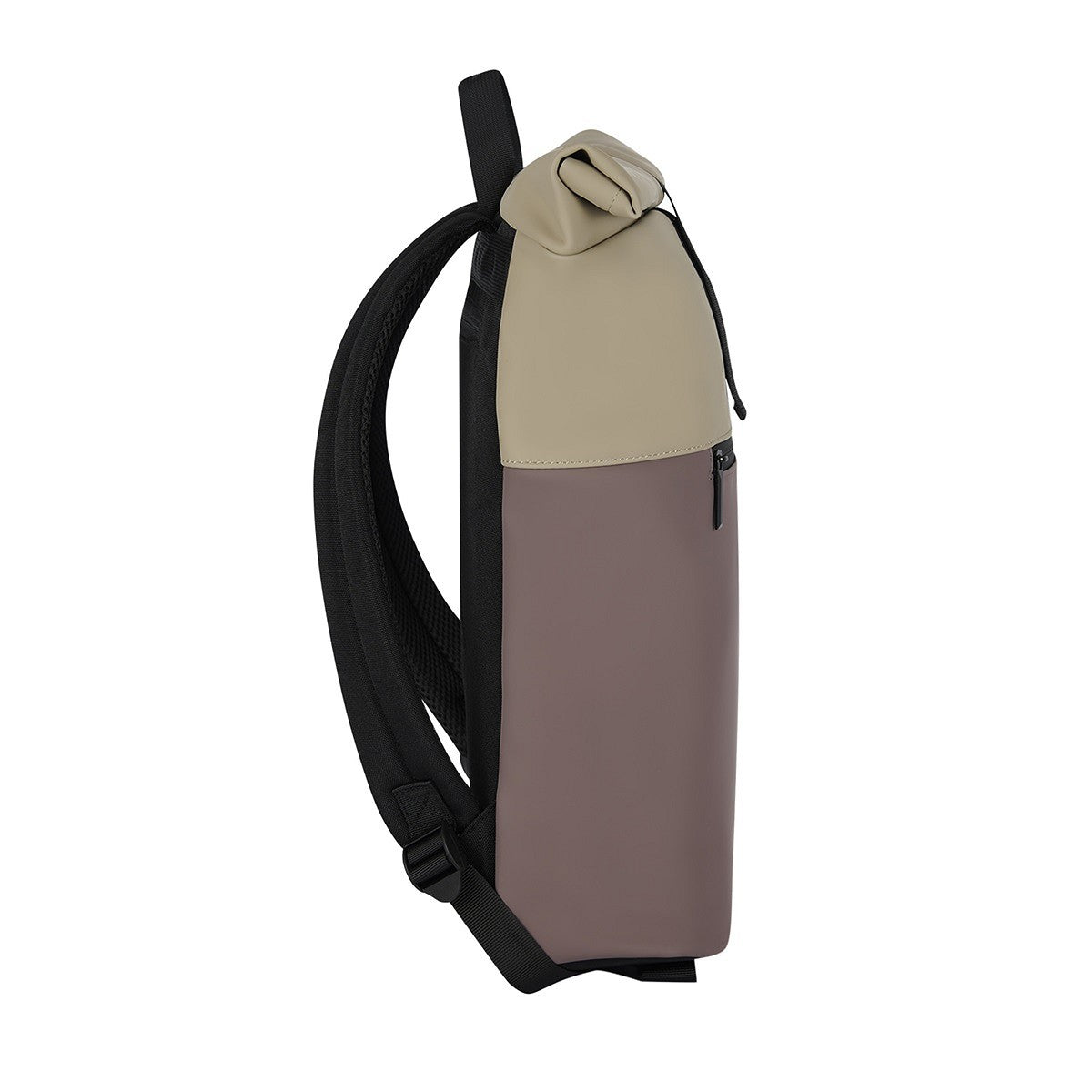 New Rebels eleganter Roll Up Kurier Rucksack Fane Montgomery wasserabweisend, Laptopfach beige / old purple