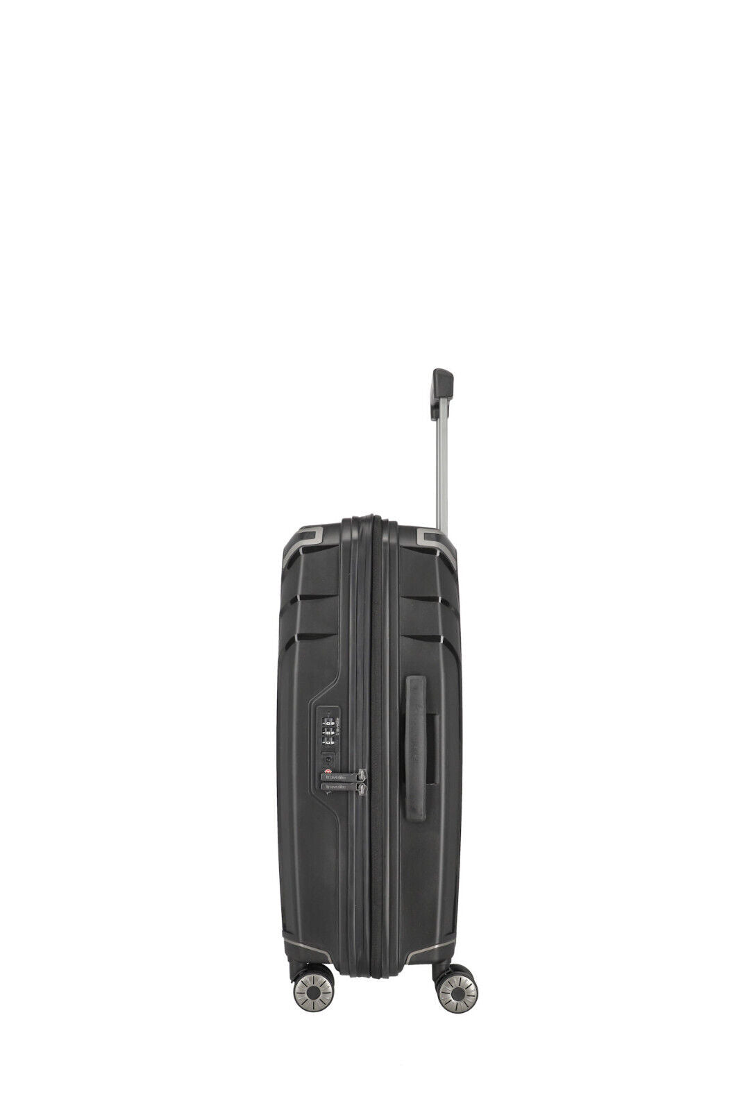 Travelite Elvaa Reisekoffer M Trolley Koffer 66cm 4 Rad / Rollen TSA bruchfest Dehnfalte schwarz