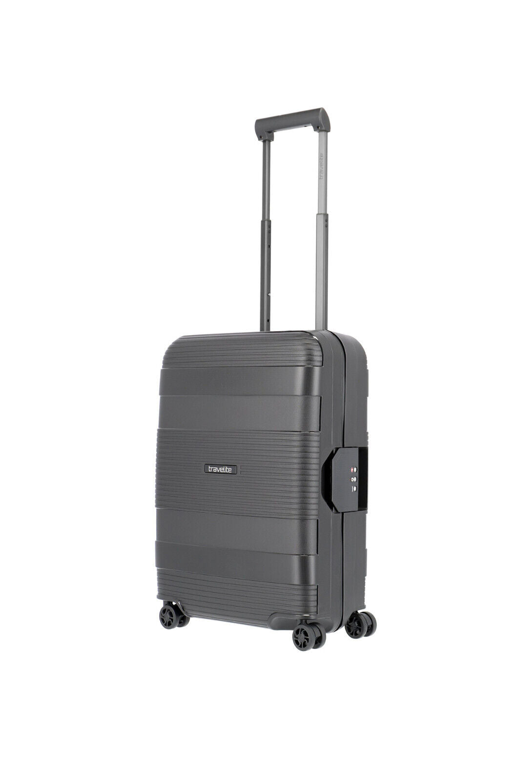 Travelite Korfu Reisekoffer S Trolley Rahmen Koffer 55cm 4 Rad / Rollen TSA Handgepäck schwarz