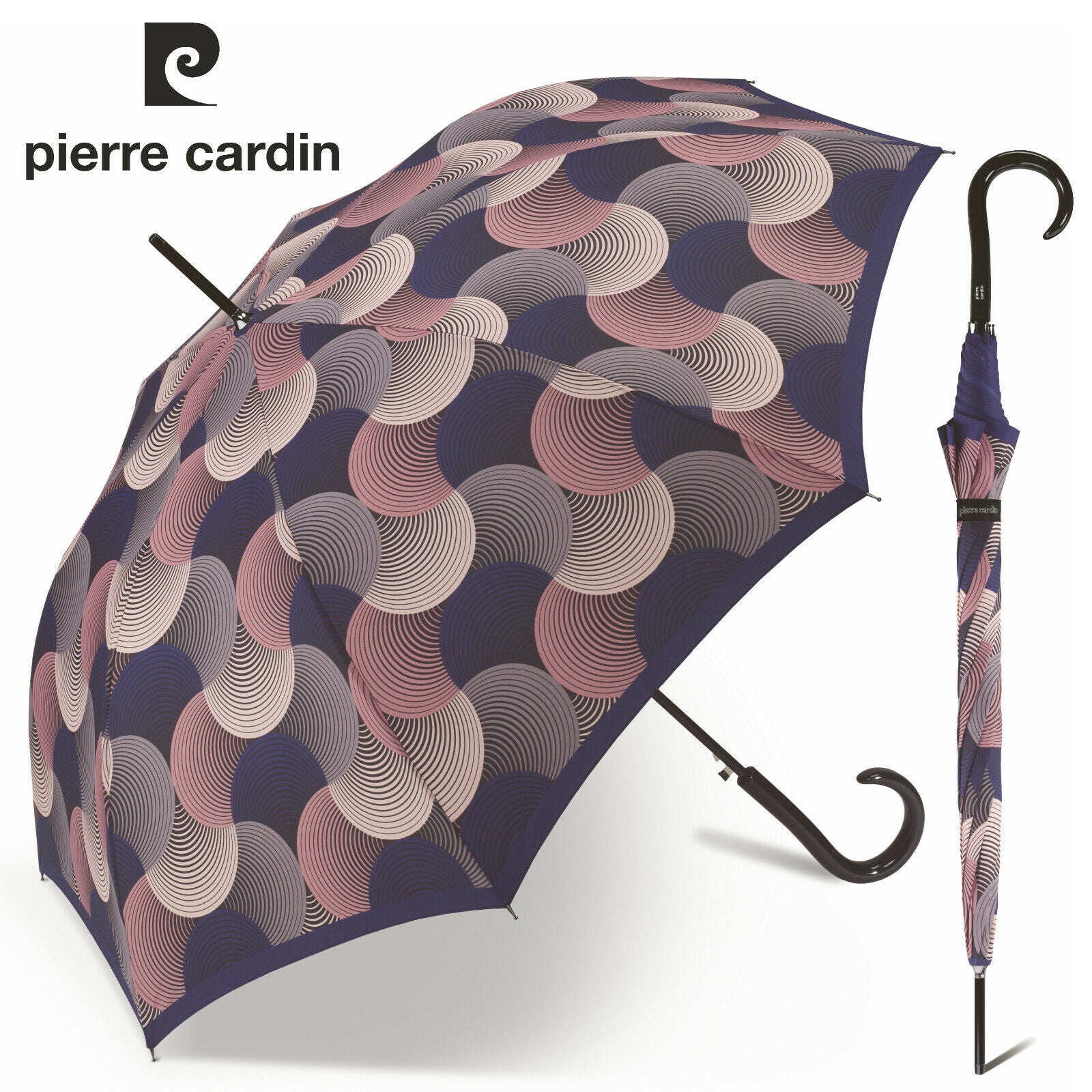 Pierre Cardin Damen Automatik Regenschirm Stockschirm Waves rose