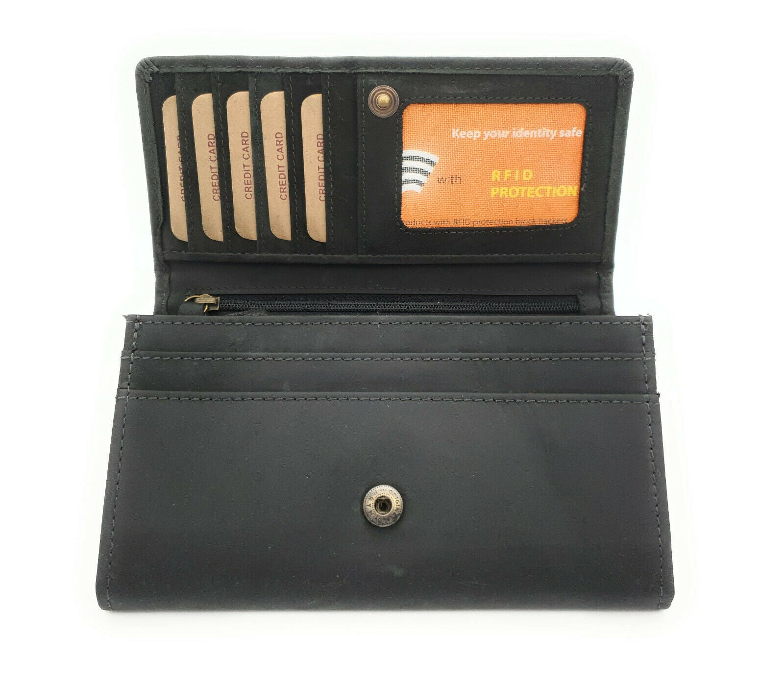 Hill Burry echt Leder Damen Geldbörse Portemonnaie Hunterleder vintage RFID