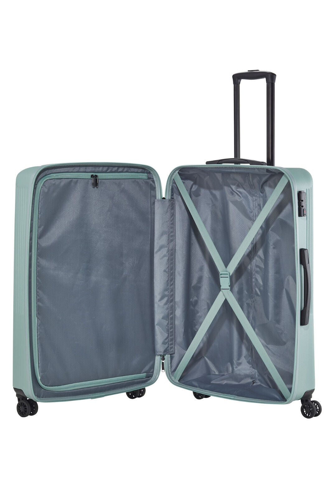 Travelite Bali Reisekoffer L Trolley Koffer 77cm 4 Rad / Rollen TSA Hartschale mint