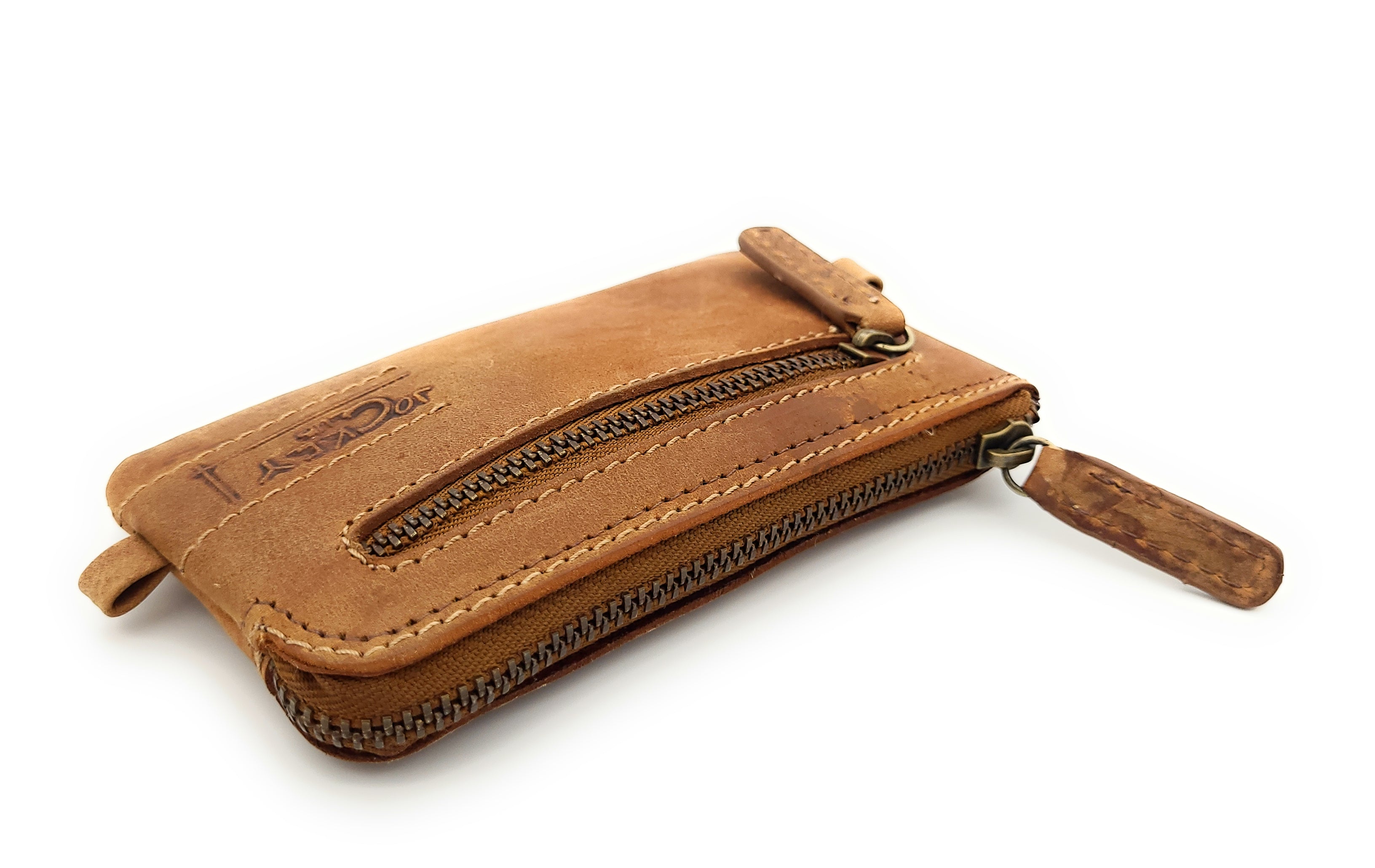 Jockey Club Schlüssel-Etui Mappe Schlüsseltasche Voll-Rind-Leder cognac braun