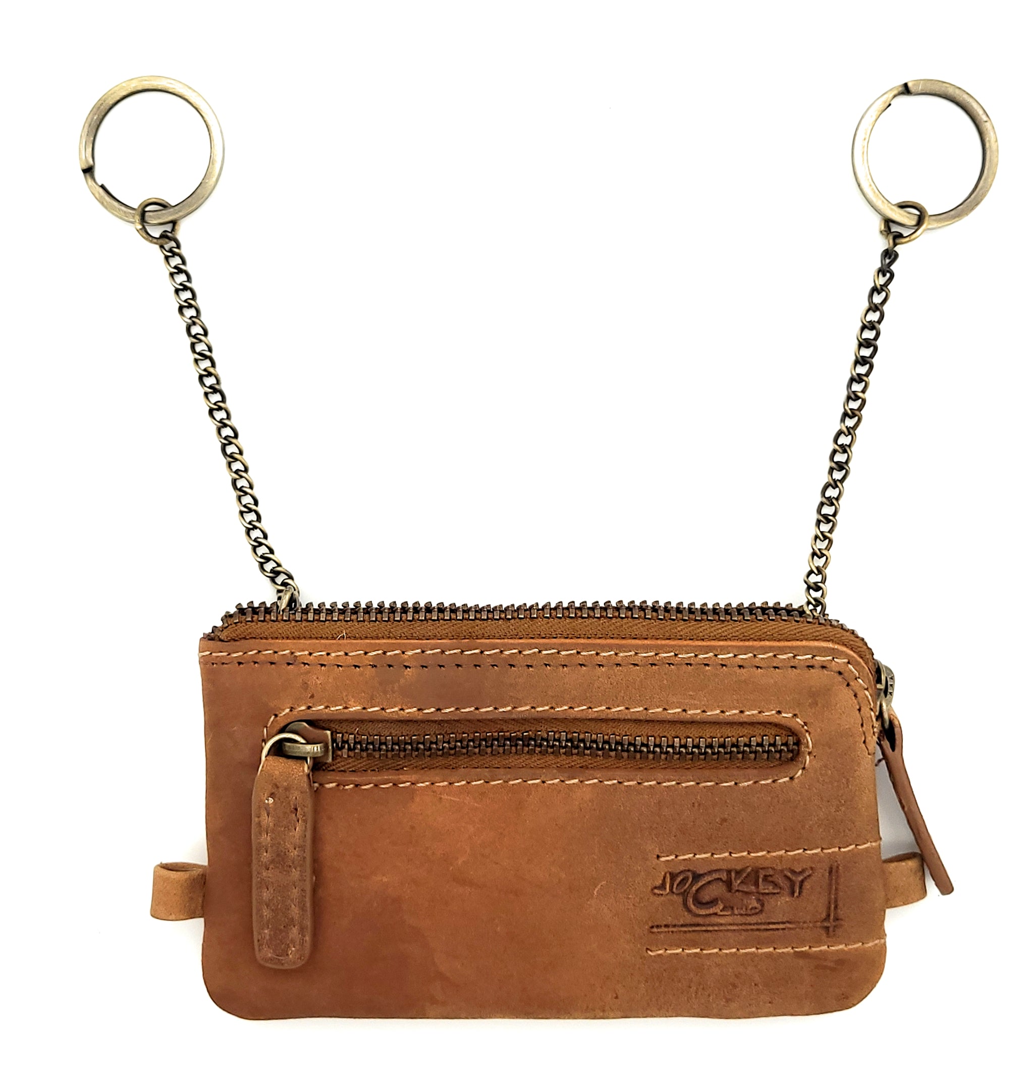 Jockey Club Schlüssel-Etui Mappe Schlüsseltasche Voll-Rind-Leder cognac braun