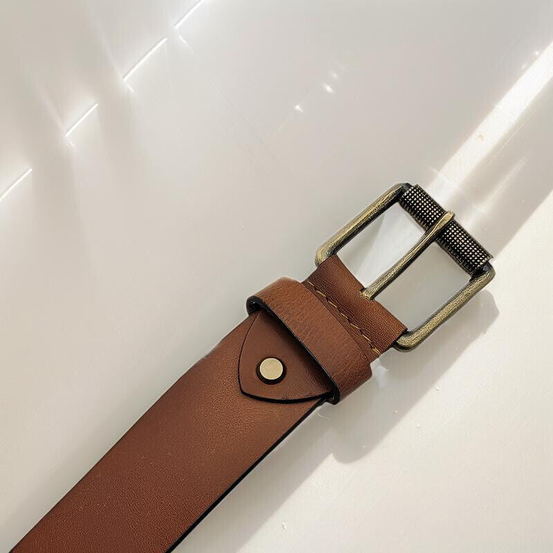 echt Leder Herren Gürtel 115cm lang 38mm breit individuell kürzbar Vollleder "Tosca" cognac