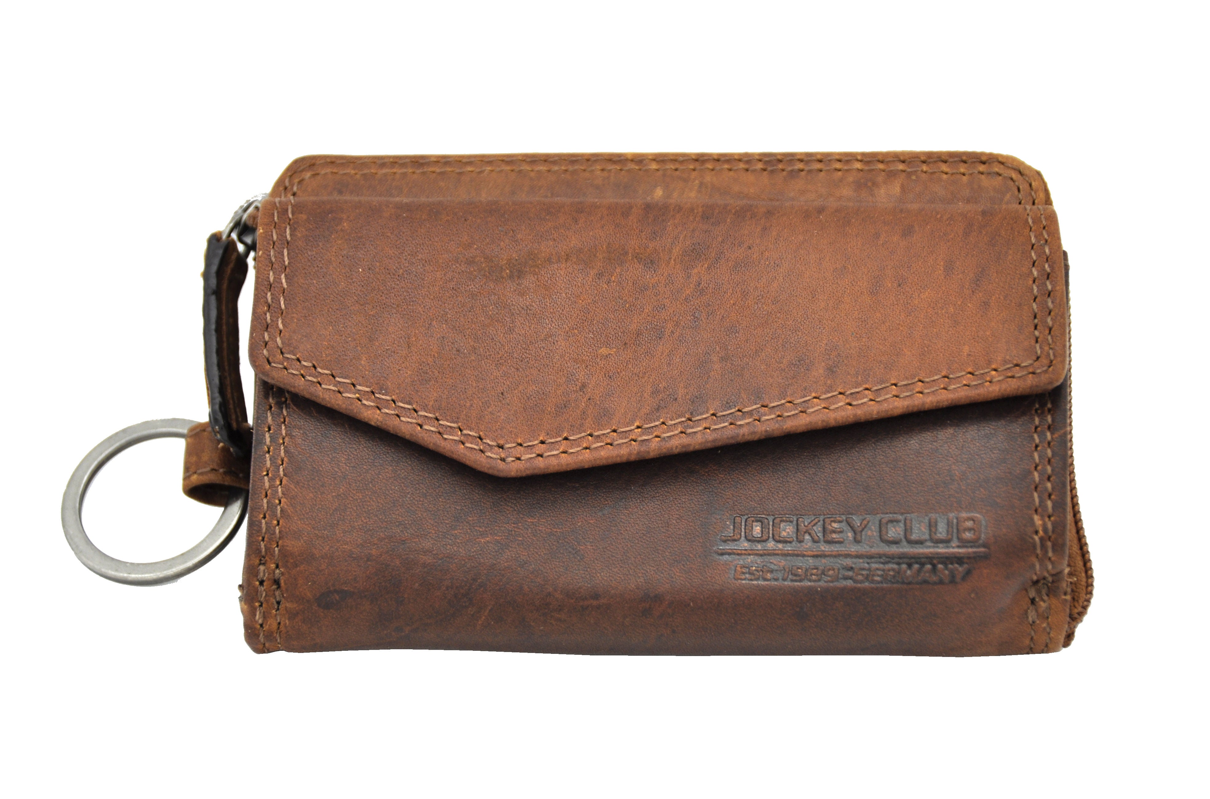 Jockey Club XL Schlüssel-Etui Mappe Schlüsseltasche Sauvage-Leder cognac braun mit RFID Schutz