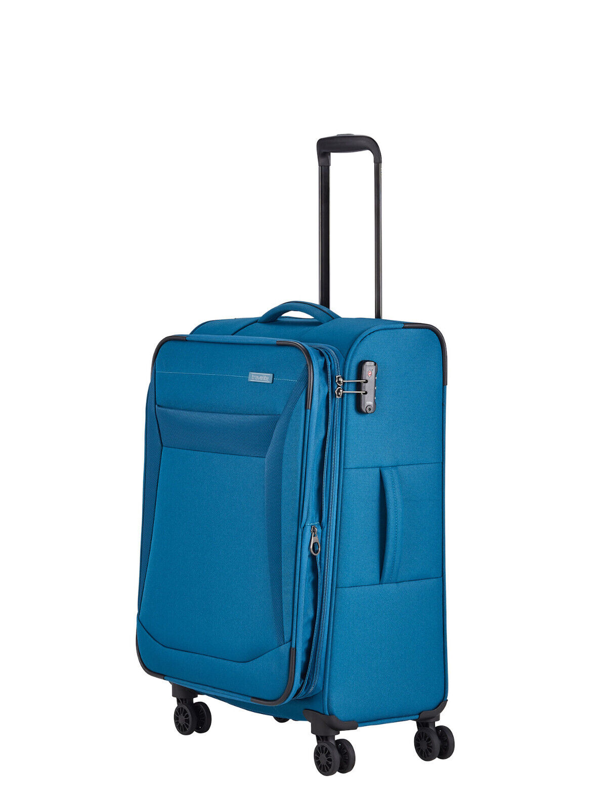 Travelite Chios Reisekoffer M Trolley Koffer 67cm 4 Rad / Rollen Dehnfalte TSA petrol