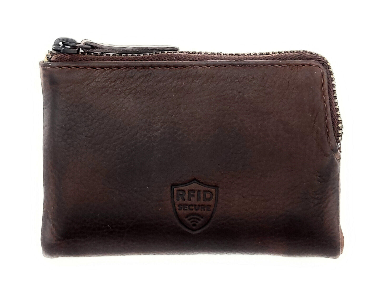 Jockey Club echt Leder Mini Geldbörse Portemonnaie Vintage RFID Schutz braun